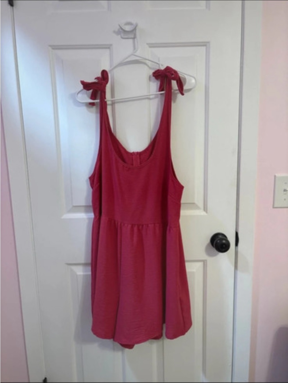 Women’s Tie-Shoulder Sleeveless T romper - Pink Shein 1xl